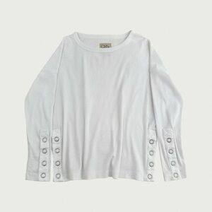 Slouchy Long Sleeve Top with Oversized Snaps